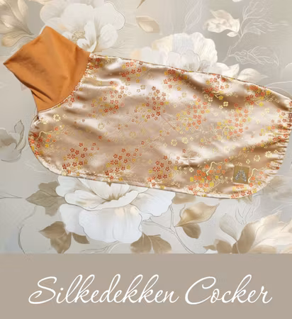 Silkedekken brokade sateng m/blomster M