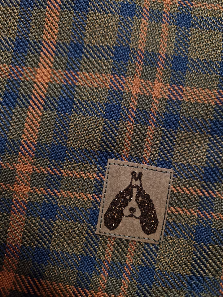 Silkedekken grønn rutet gabardin M