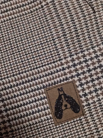 Silkedekken mørk brun/beige rutet L