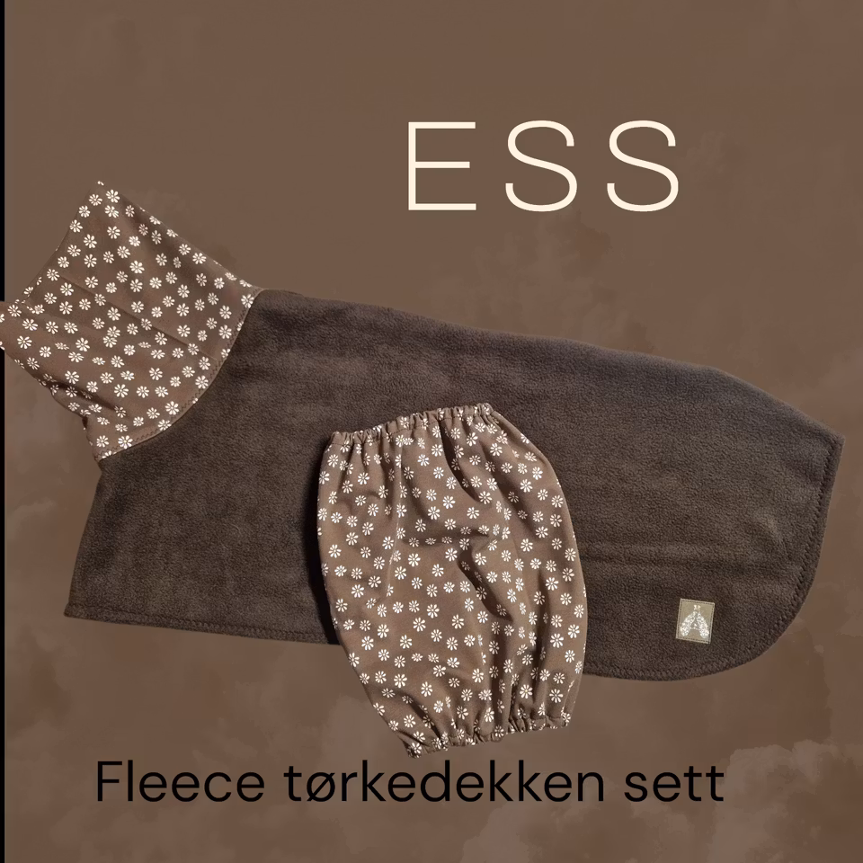 Fleece tørkedekken sett brunt M
