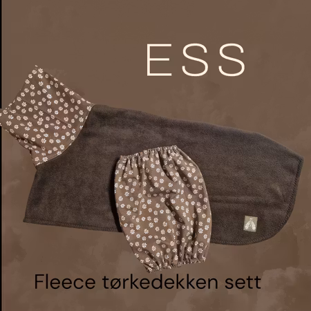 Fleece tørkedekken sett brunt M