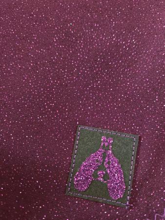 Silkedekken lilla glitter M