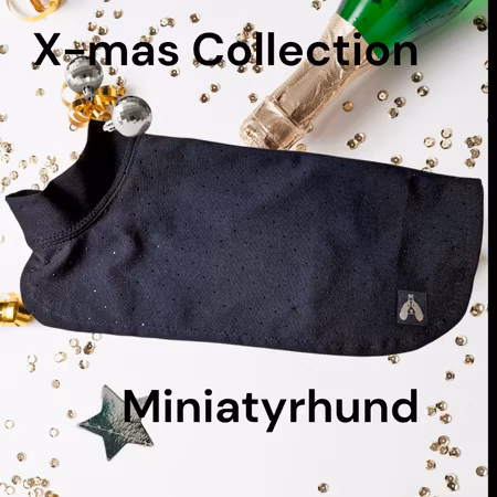 Silkedekken sort m/blingstener 30cm