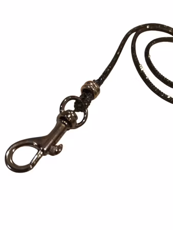 Hemeli Design Utstillingsbånd antrasitt glitter/sølv krok ca 80cm