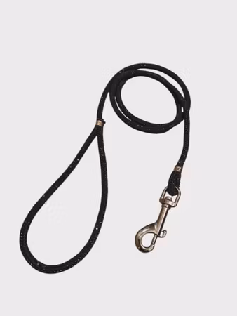 Hemeli Design Utstillingsbånd sort glitter/sølv krok ca80cm