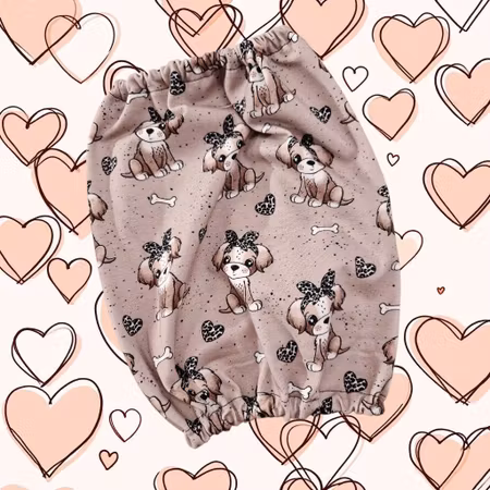 Fleece tørkedekken sett mørk brun m/søte valper S