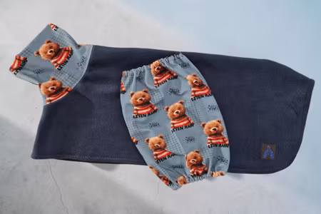 Fleece tørkedekken sett mørk denimblå liten ramp L