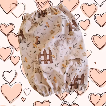 Fleece tørkedekken sett pudderfarget m/søte dyrebarn M