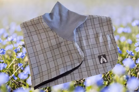 Silkedekken Denimblå/Sort rutet gabardin Cocker L