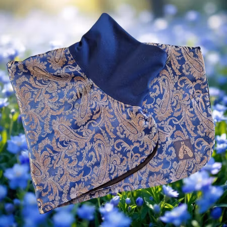 Silkedekken blå paisleymønstret Cocker M