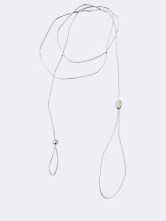 Hemeli Design Utstillingsbånd grå nylon m/sølv 130 cm