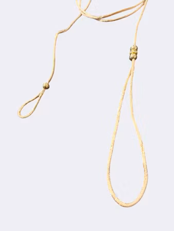 Hemeli Design Utstillingsbånd beige nylon m/gull 130 cm