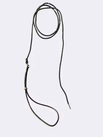 Hemeli Design Utstillingsline sort glitter m/sort kunstskinn 140 cm