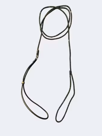 Hemeli Design Utstillingsline sort glitter m/sort kunstskinn 140 cm