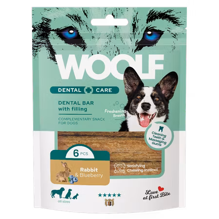 WOOLF DENTAL CARE RABBIT AND BLUEBERRY BAR 108G