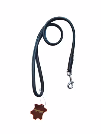 Dapperdogs kobbel sort skinn 6mm/80cm