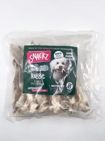 SNACKZ RABBIT EARS WITH FUR 350G