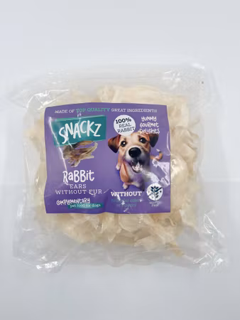 SNACKZ NATURAL RABBIT EARS WITHOUT FUR 280G