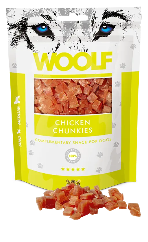 Woolf chicken chunkies 100g