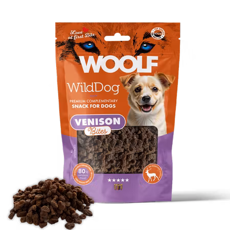 WOOLF WILDDOG SOFT VENISON (Hjort) BITES 100G