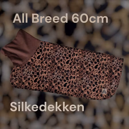 Silkedekken Brun leopardmønstret denim All Breed 60cm