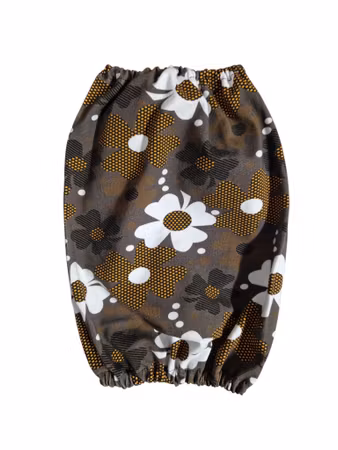 Matørehette brun retro blomstret M