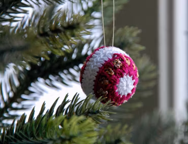 Julekule med glitter, rosa