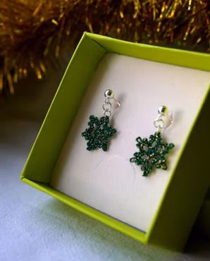 Glitrende snøfnugg grønn