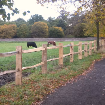 Kastanjestolpe Farmfence 2m - Klyvd, 2 tapphål