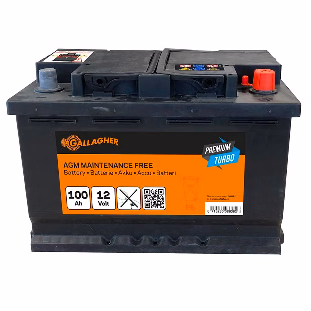 Batteri Gallagher Premium Turbo AGM 12V/100Ah - 353x175x190