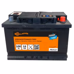 Batteri Gallagher Premium Turbo AGM 12V/100Ah - 353x175x190