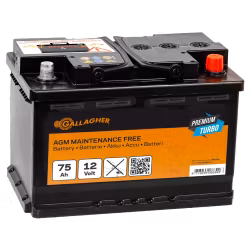 Batteri Gallagher Premium Turbo AGM 12V/75Ah