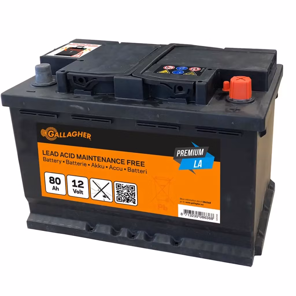 Blybatteri Gallagher Premium 12V/80Ah - 278x175x190 | farmab.se