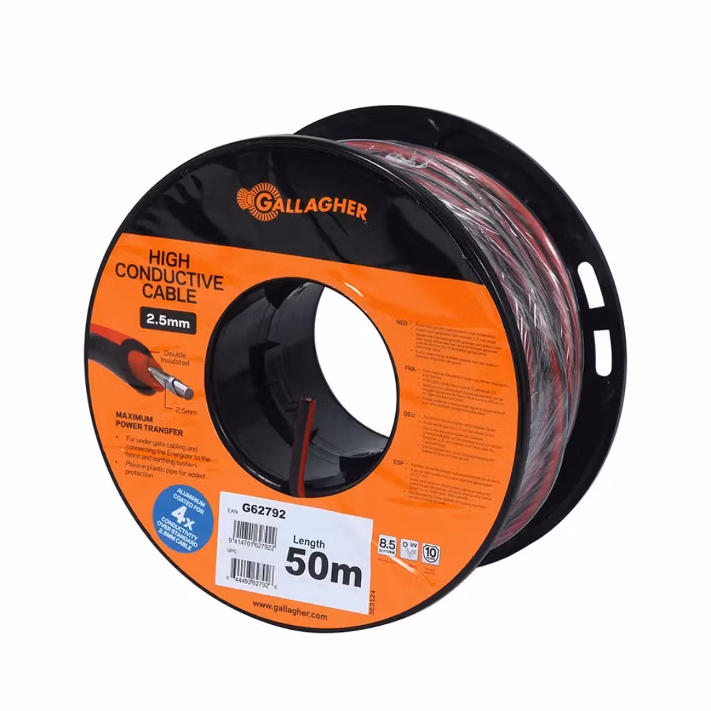 Matarledning Gallagher XL Röd 2,5mm 50m | farmab.se