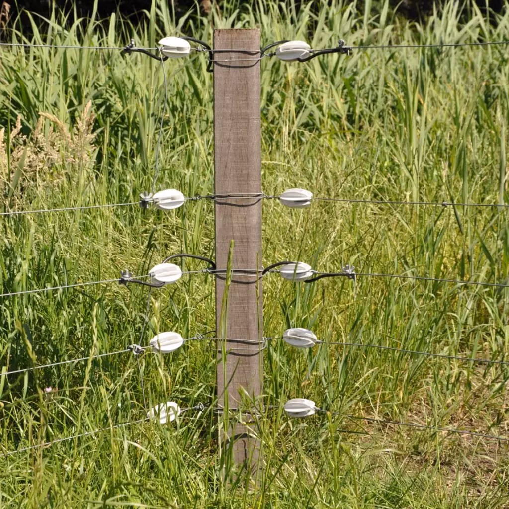 Hörnstolpe Insultimber 8x8cm (FSC®) med tråd monterat