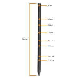 Plaststolpe Gallagher Eco 185cm, 4-pack