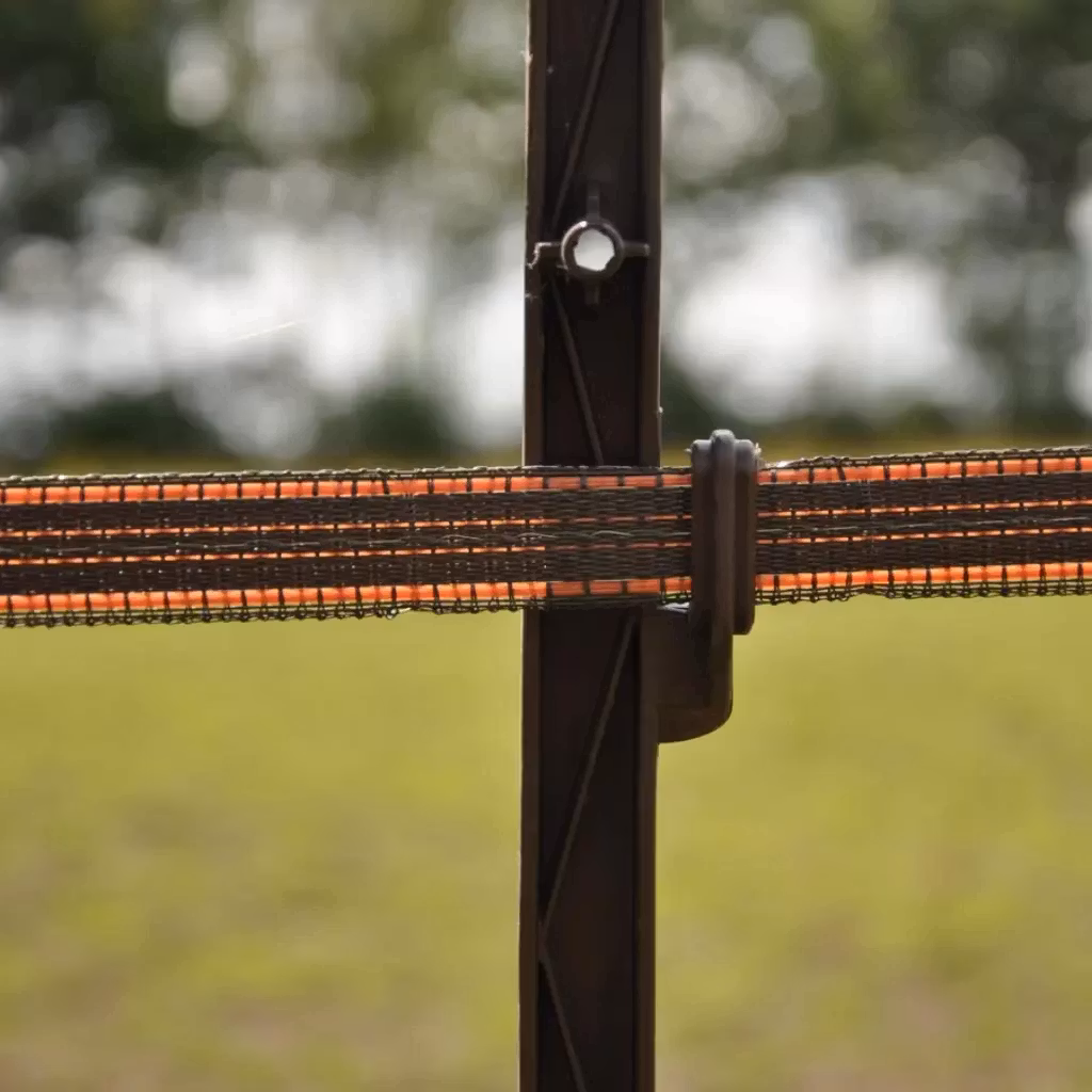 Häststolpe Gallagher Terra 105cm, 10-pack - Produktbild 1 stolpe med band | farmab.se