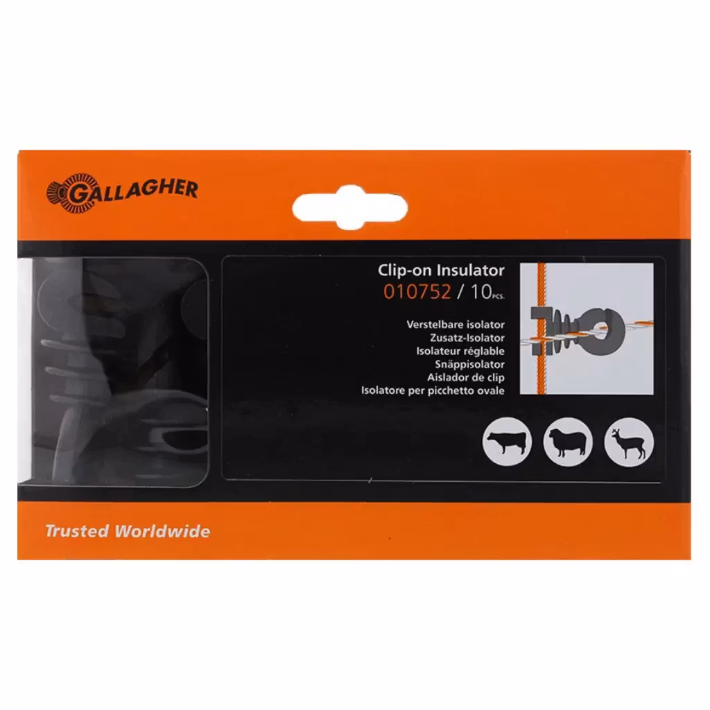 Isolator Gallagher för fjäderstålstolpar - Förpackning framifrån | farmab.se