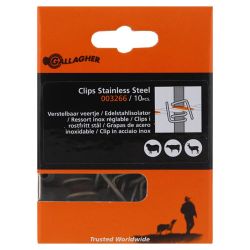 Clips rostfritt stål för PVC-plaststolpe Gallagher 13mm, 10-pack