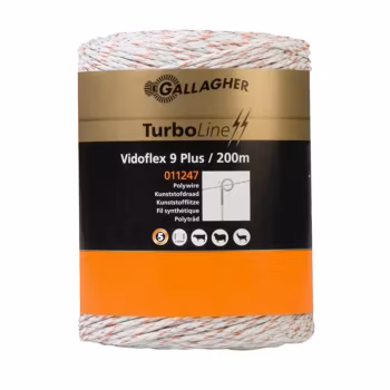 Eltråd Gallagher Vidoflex 9 TurboLine Plus vit 200m