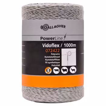 Eltråd Gallagher Vidoflex 6 PowerLine vit 1000m