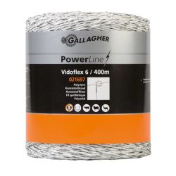 Eltråd Gallagher Vidoflex 6 PowerLine vit 400m