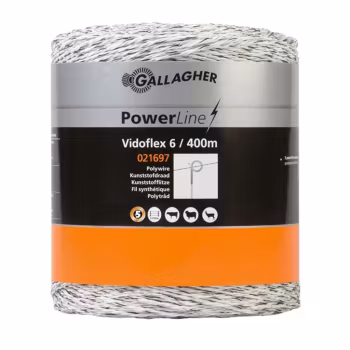 Eltråd Gallagher Vidoflex 6 PowerLine vit 400m