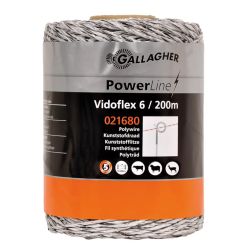 Eltråd Gallagher Vidoflex 6 PowerLine vit 200m