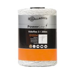 Eltråd Gallagher Vidoflex 3 PowerLine vit 200m