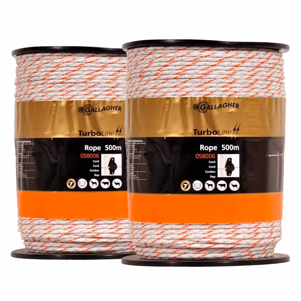 Förpackning 2 rullar - Elrep Gallagher Duopack TurboLine vit, 2x500m | farmab.se