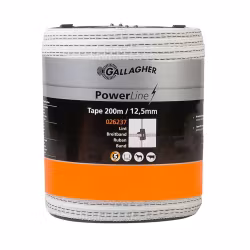 Elband Gallagher PowerLine 12,5mm vit, 200m
