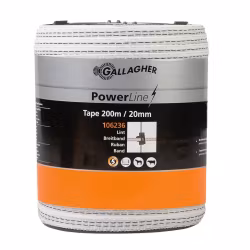 Elband Gallagher PowerLine 20mm vit, 200m