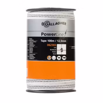 Elband Gallagher PowerLine 12,5mm vit, 100m