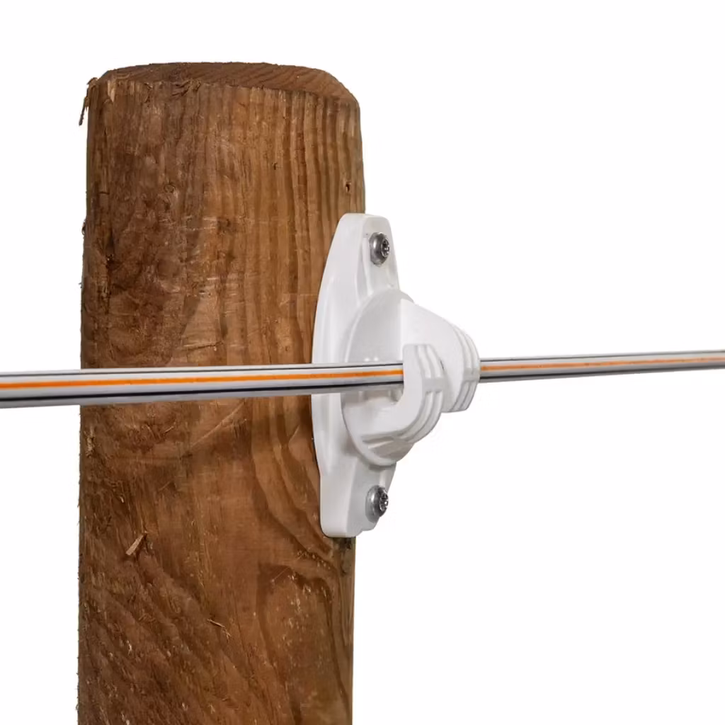 För montering på trästolpe - Långtidsisolator Gallagher Super vit, 175-pack | farmab.se